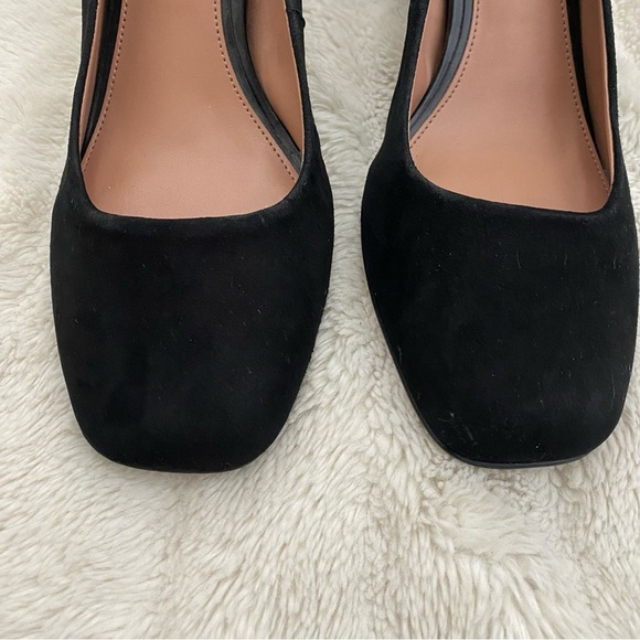 Gianni Bini Catallo Retro Black Suede Low Block Heels Pumps Size 9 - Picture 3 of 11